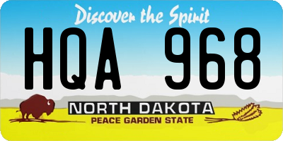 ND license plate HQA968
