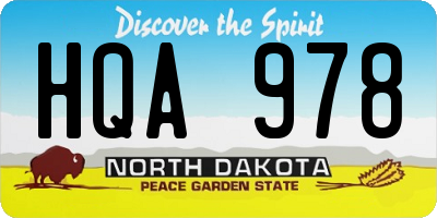 ND license plate HQA978