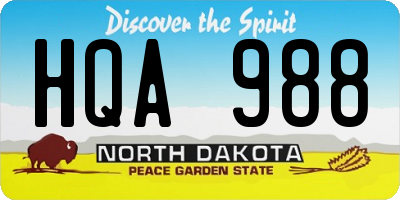 ND license plate HQA988