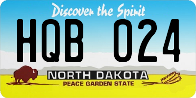 ND license plate HQB024
