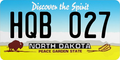 ND license plate HQB027