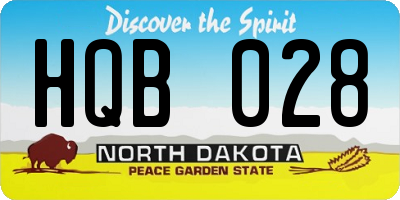 ND license plate HQB028