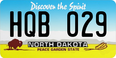 ND license plate HQB029