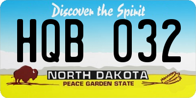 ND license plate HQB032