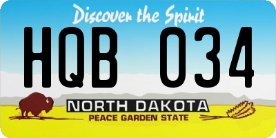 ND license plate HQB034