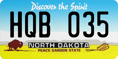 ND license plate HQB035