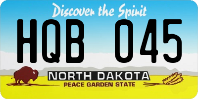 ND license plate HQB045