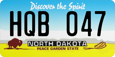 ND license plate HQB047