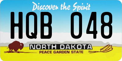ND license plate HQB048