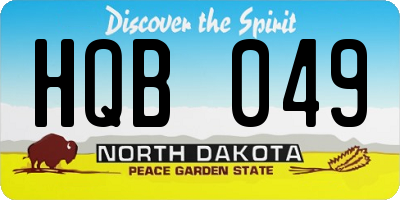 ND license plate HQB049