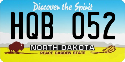 ND license plate HQB052