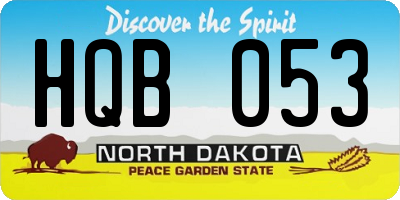 ND license plate HQB053