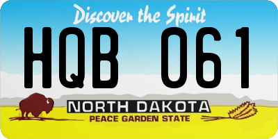 ND license plate HQB061