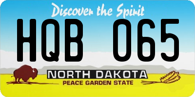 ND license plate HQB065