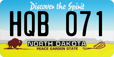 ND license plate HQB071