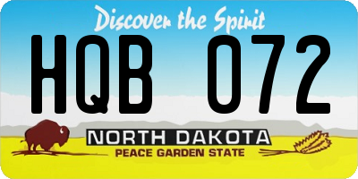 ND license plate HQB072