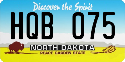 ND license plate HQB075