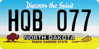 ND license plate HQB077