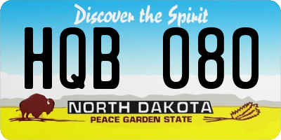 ND license plate HQB080