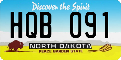 ND license plate HQB091