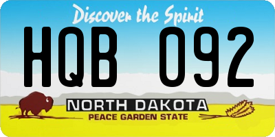 ND license plate HQB092