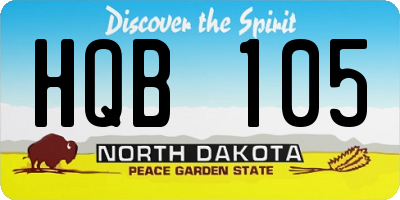 ND license plate HQB105
