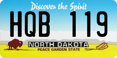 ND license plate HQB119