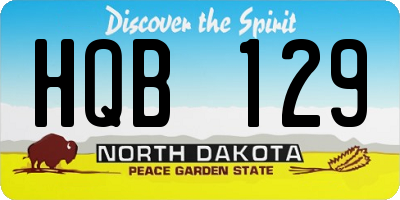 ND license plate HQB129