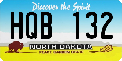 ND license plate HQB132