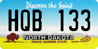 ND license plate HQB133