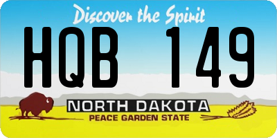 ND license plate HQB149