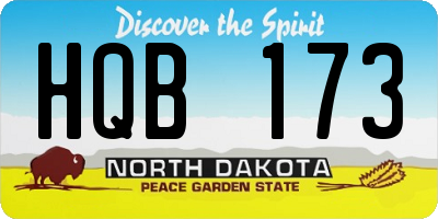 ND license plate HQB173