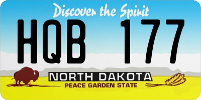 ND license plate HQB177