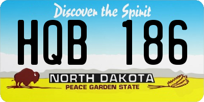 ND license plate HQB186