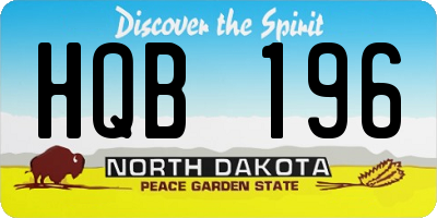 ND license plate HQB196