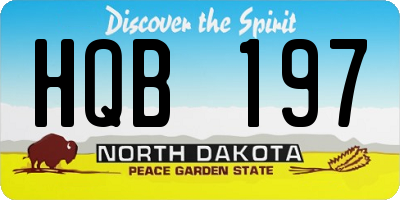ND license plate HQB197