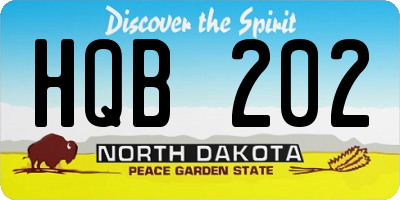 ND license plate HQB202