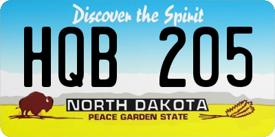 ND license plate HQB205