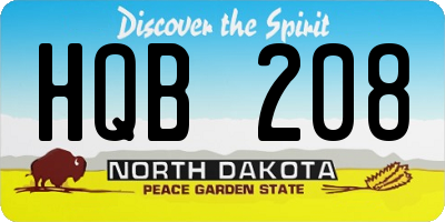 ND license plate HQB208