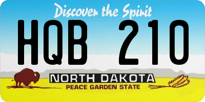 ND license plate HQB210
