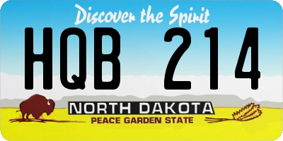 ND license plate HQB214