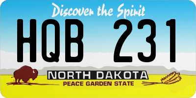 ND license plate HQB231