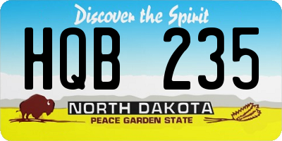 ND license plate HQB235
