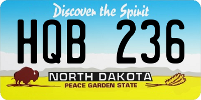 ND license plate HQB236