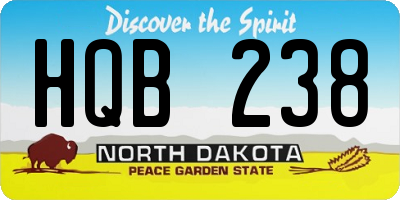 ND license plate HQB238