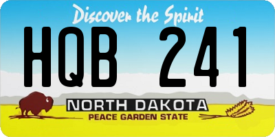 ND license plate HQB241