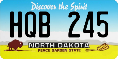 ND license plate HQB245