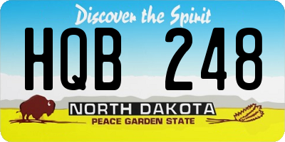 ND license plate HQB248