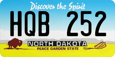 ND license plate HQB252