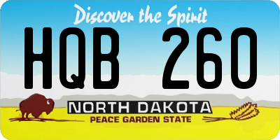ND license plate HQB260